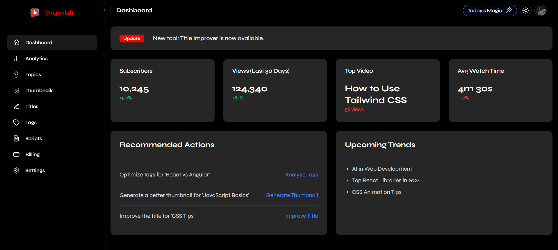 Thumbit Dashboard Preview